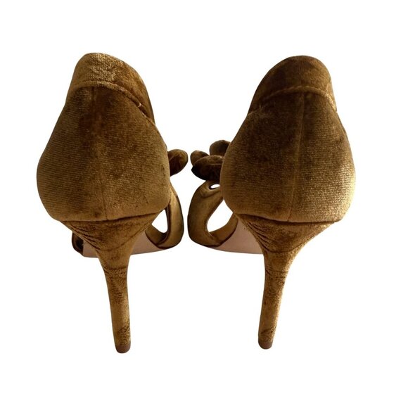 NEW Antonio Melani Ester Velvet Flower Heel Pumps in Ember - Picture 6 of 8